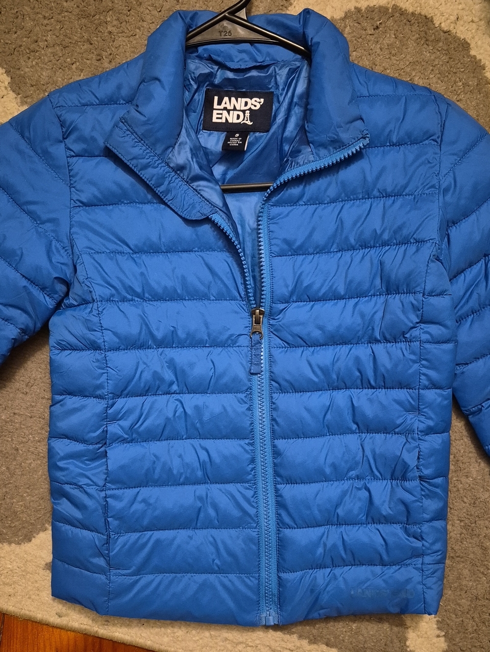 5T Lands End Blue Puffer Coat